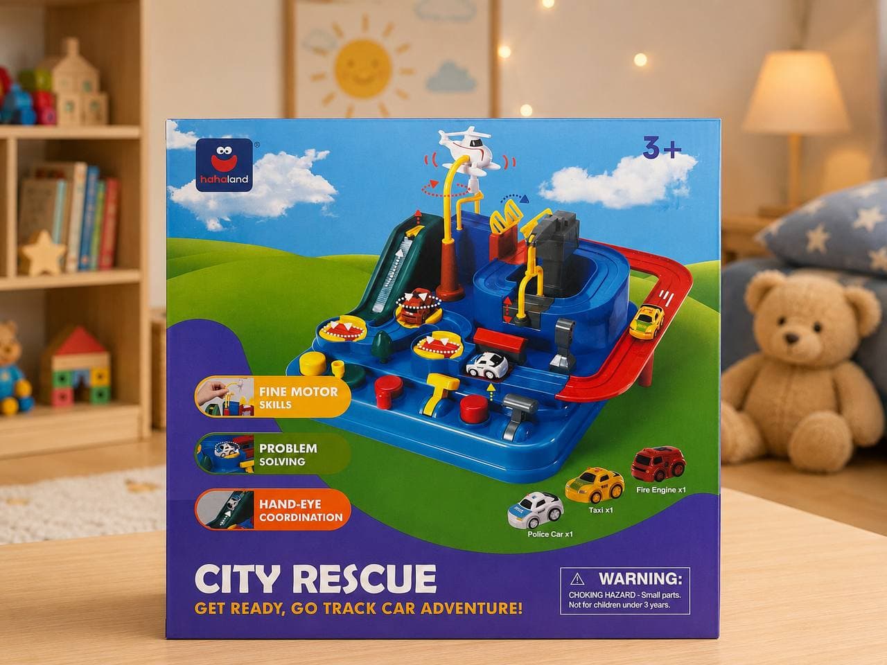 Tor samochodowy City Rescue – Edukacyjna zabawka zręcznościowa 3+