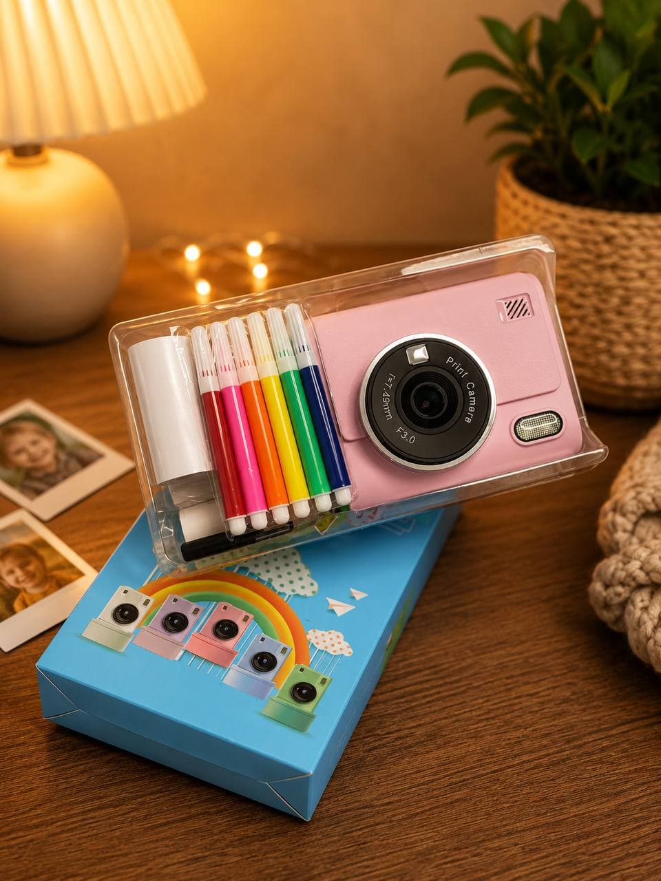 Children's Camera with Photo Printer - Instant Print Camera, Pink