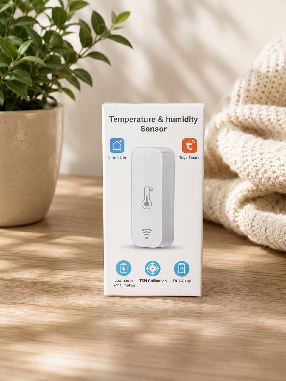 Датчик температуры и влажности с Wi-Fi Tuya Smart Life с ЖК-дисплеем