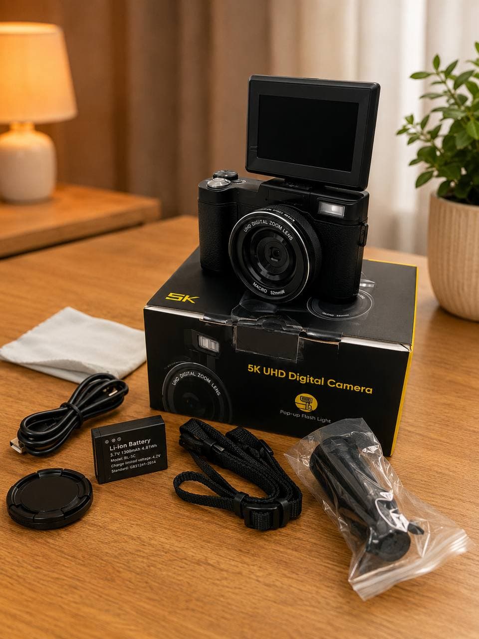 Portable 4K Digital Camera with a 180° Rotating Screen and Autofocus