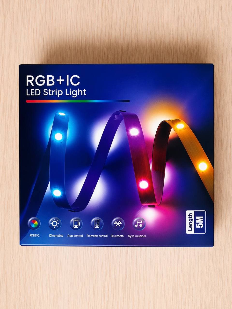 Светодиодная лента RGB+IC длиной 5 м с пультом дистанционного управления и Bluetooth